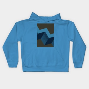 Blue geometric art shape Kids Hoodie